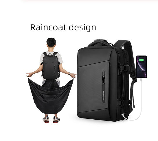 Sac à dos Business extensible 55L avec Pancho imperméable & Port USB - ARCILASTORE
