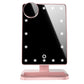 Miroir tactile de maquillage multifonctions - 20 LED - haut-parleurs Bluetooth - grossissant 10 fois