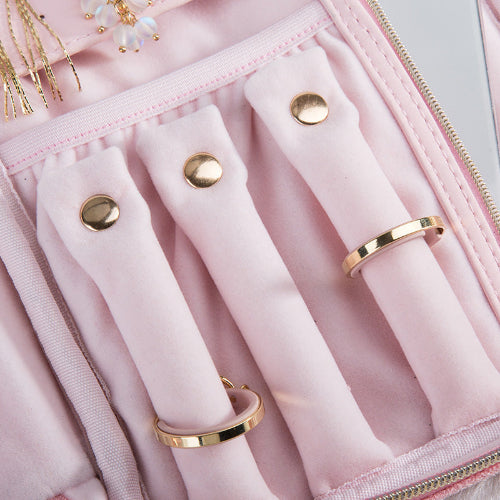 Pochette Bijoux Velours - Organisateur Élégant Voyage & Rangement