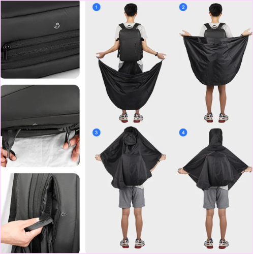 Sac à Dos avec Poncho Imperméable Intégré