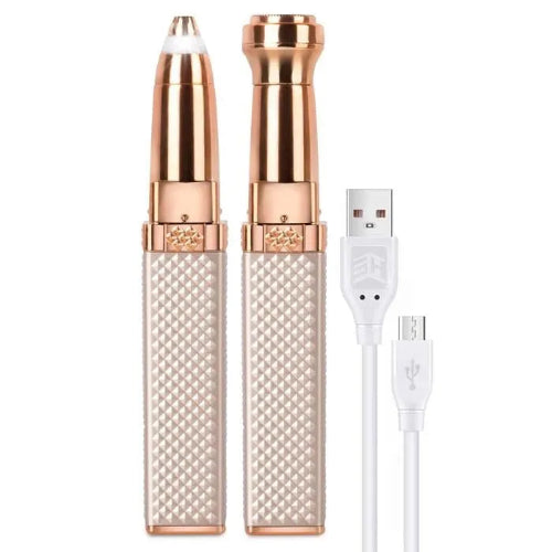 Rasoir tondeuse 2-en-1 rechargeable pour sourcils et corps.